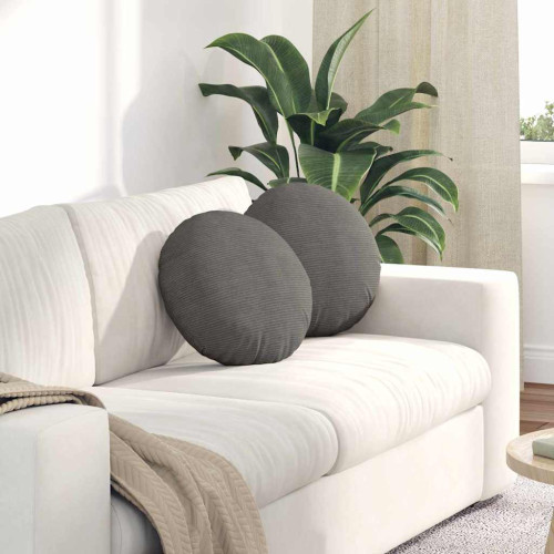 vidaXL Sittkuddar 2 pcs Ljusgrå Ø 40 cm Kordread tyg - Stols- & Soffdynor
