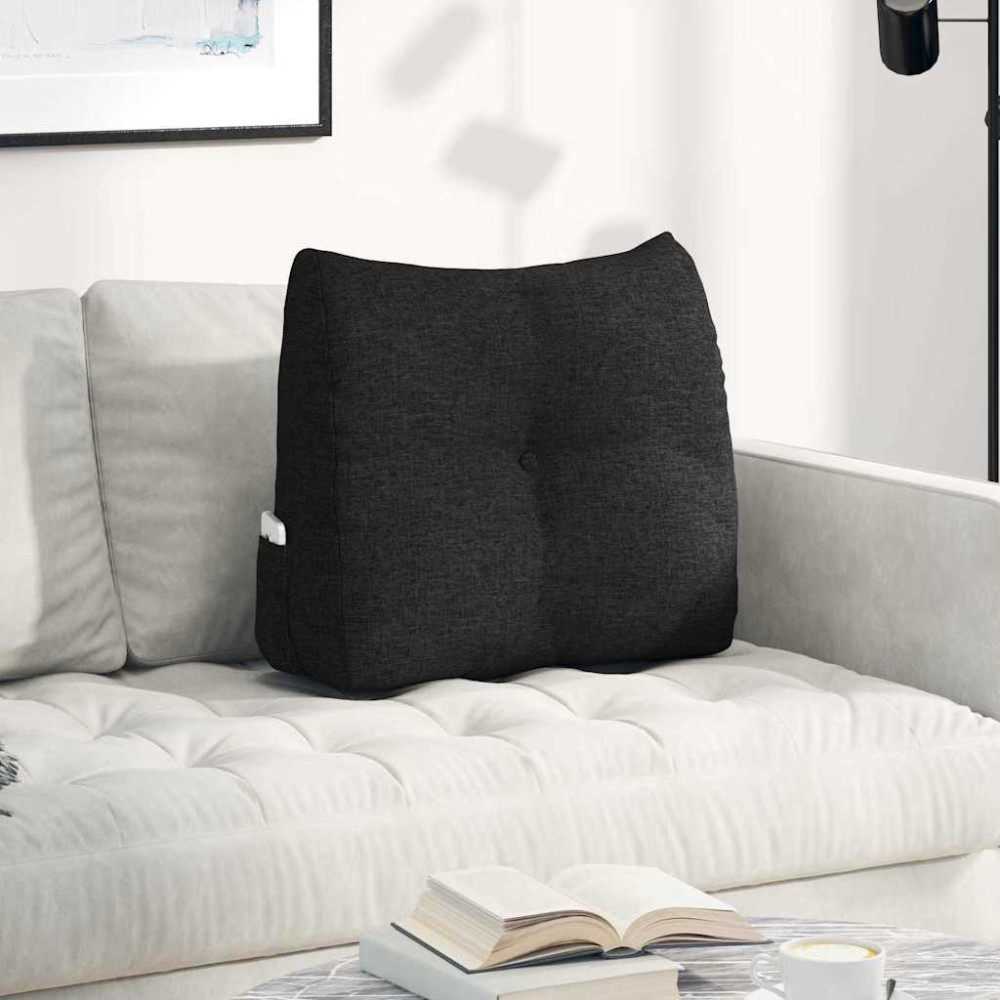Produktbild för Ryggkudde Svart 60 x 24 x 50 cm tyg