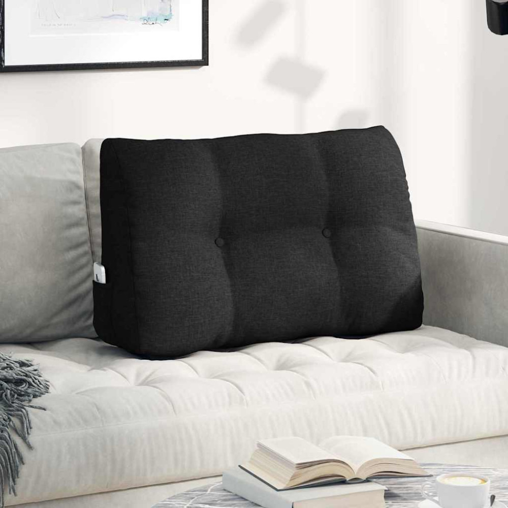 Produktbild för Ryggkudde Svart 80 x 24 x 50 cm tyg