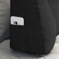 Produktbild för Ryggkudde Svart 80 x 24 x 50 cm tyg