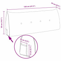 Produktbild för Ryggkudde Ljusgul 120 x 24 x 50 cm tyg