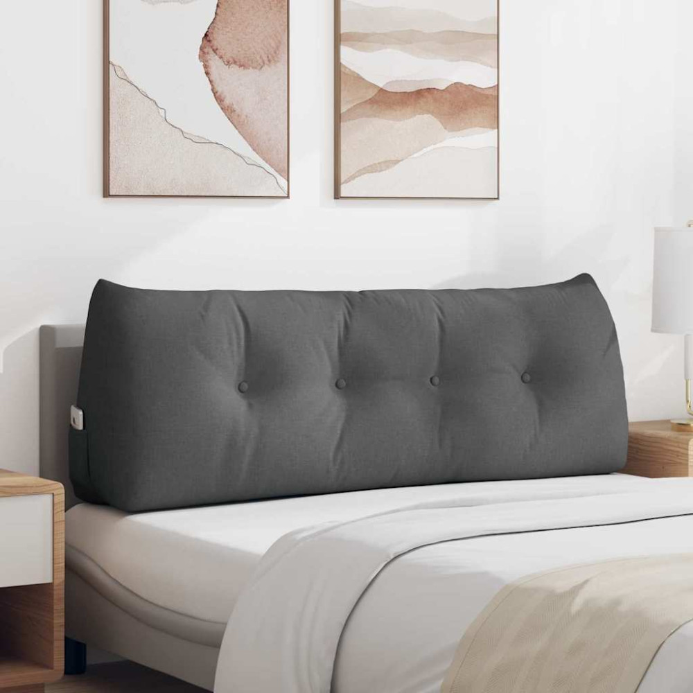 Produktbild för Ryggkudde Mörkgrå 140 x 24 x 50 cm tyg