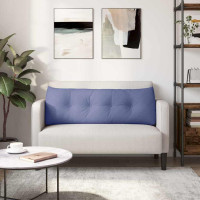 Produktbild för Ryggkudde Jeansblå 140 x 24 x 50 cm tyg