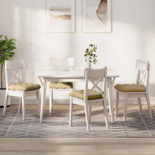 vidaXL Sittkuddar 4 pcs Grågrön 40 x 40 cm Kordread tyg - Stols- & Soffdynor