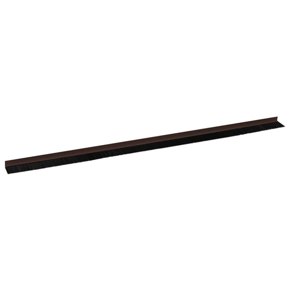 Produktbild för Självhäftande dörrborstlist 2 pcs Brun 100 cm Aluminiumlegering