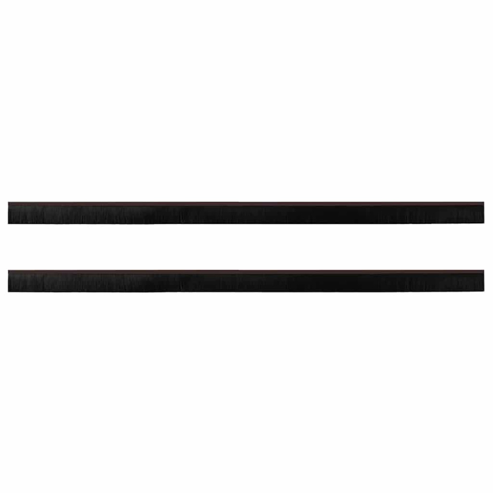 Produktbild för Självhäftande dörrborstlist 2 pcs Brun 100 cm Aluminiumlegering