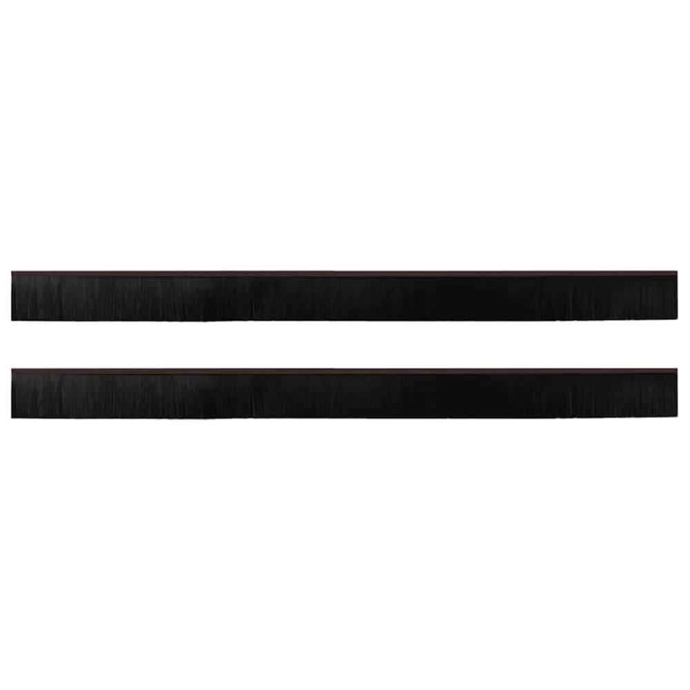 Produktbild för Självhäftande dörrborstlist 2 pcs Brun 100 cm Aluminiumlegering