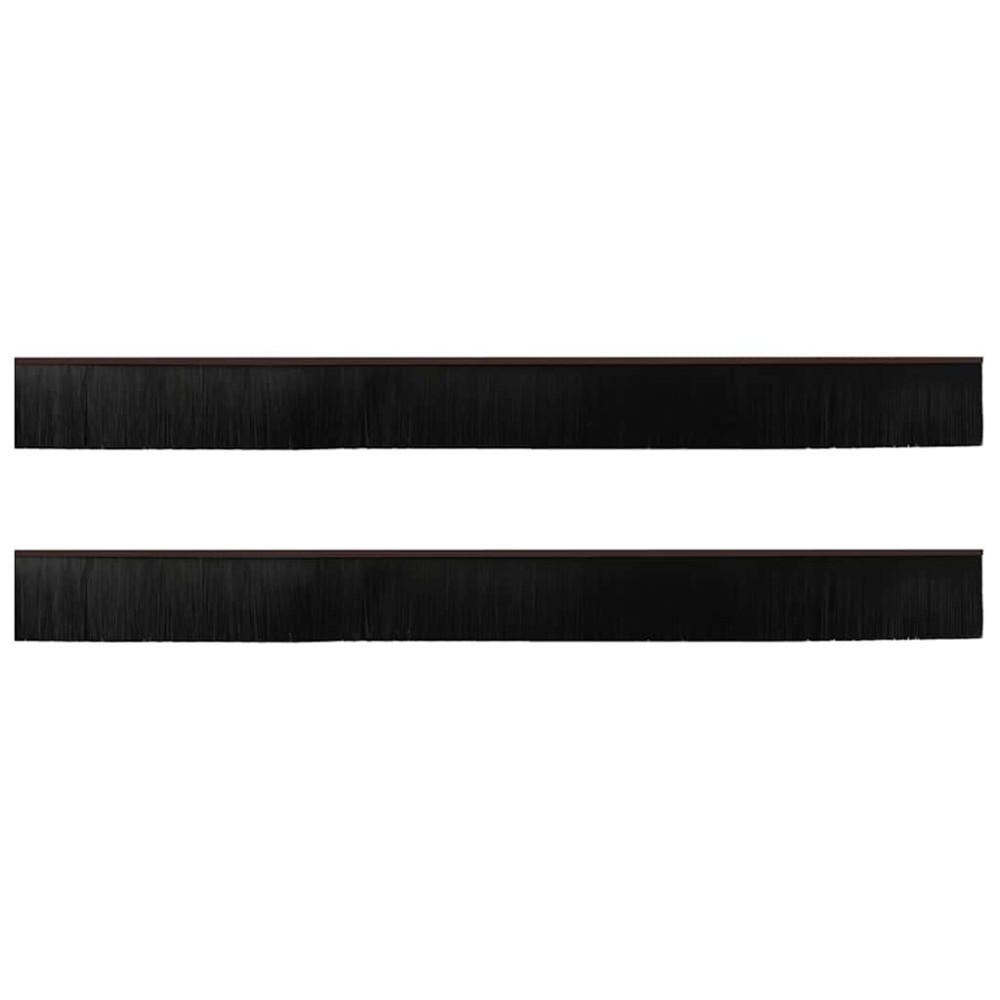 Produktbild för Självhäftande dörrborstlist 2 pcs Brun 100 cm Aluminiumlegering