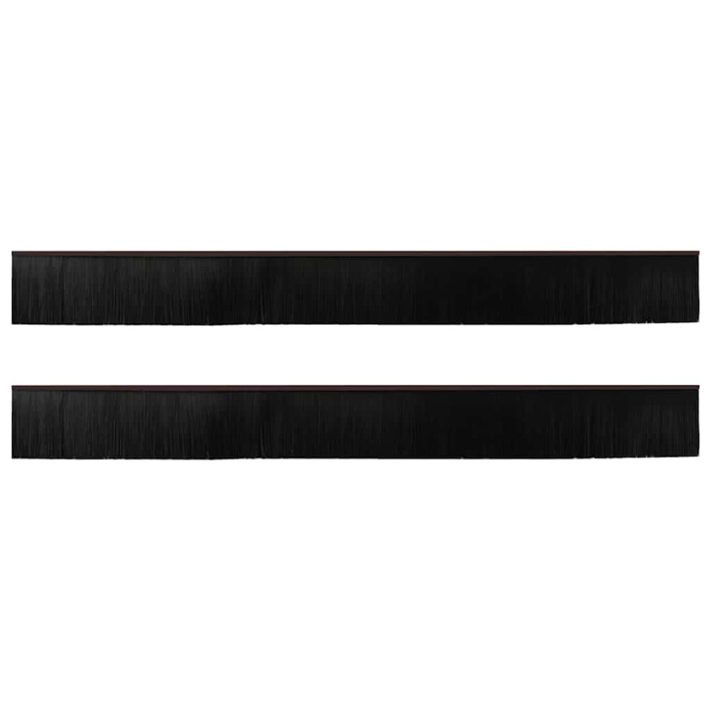 Produktbild för Självhäftande dörrborstlist 2 pcs Brun 100 cm Aluminiumlegering