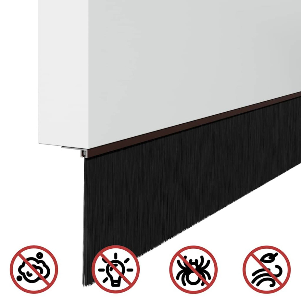Produktbild för Självhäftande dörrborstlist 2 pcs Brun 100 cm Aluminiumlegering