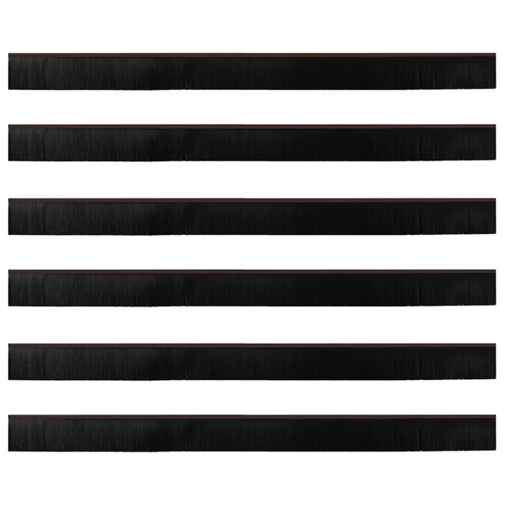 Produktbild för Självhäftande dörrborstlist 6 pcs Brun 100 cm Aluminiumlegering