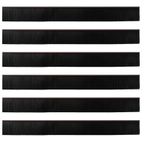 Produktbild för Självhäftande dörrborstlist 6 pcs Brun 100 cm Aluminiumlegering