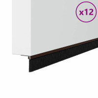 Produktbild för Självhäftande dörrborstlist 12 pcs Brun 100 cm