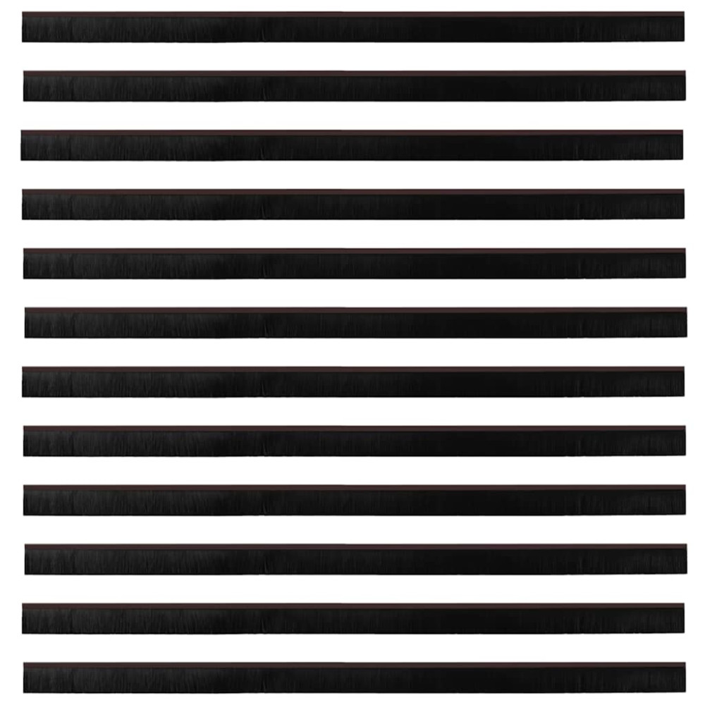 Produktbild för Självhäftande dörrborstlist 12 pcs Brun 100 cm