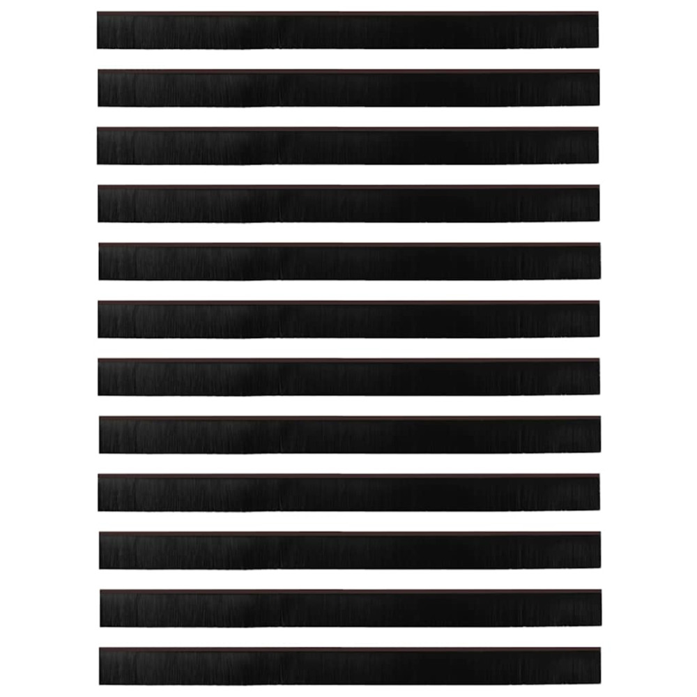 Produktbild för Självhäftande dörrborstlist 12 pcs Brun 100 cm