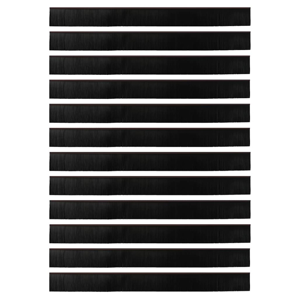 Produktbild för Självhäftande dörrborstlist 12 pcs Brun 100 cm