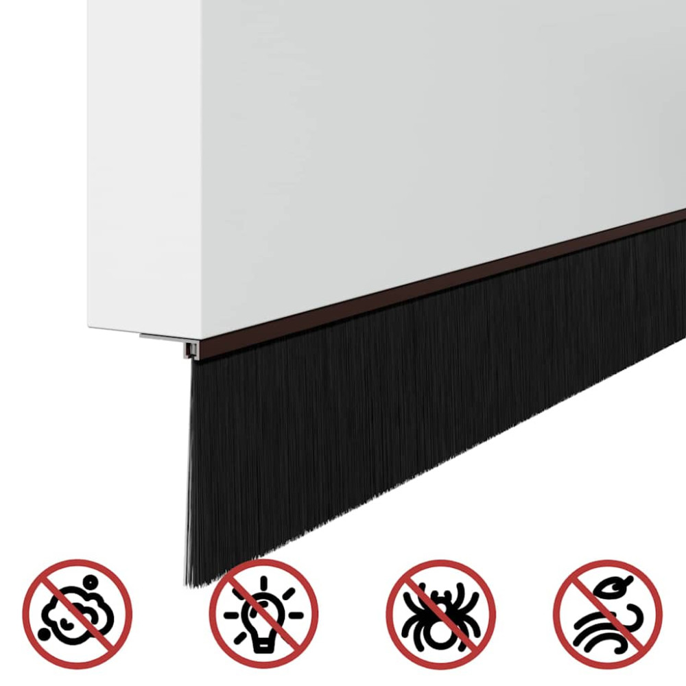 Produktbild för Självhäftande dörrborstlist 12 pcs Brun 100 cm