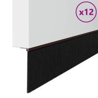 Produktbild för Självhäftande dörrborstlist 12 pcs Brun 100 cm