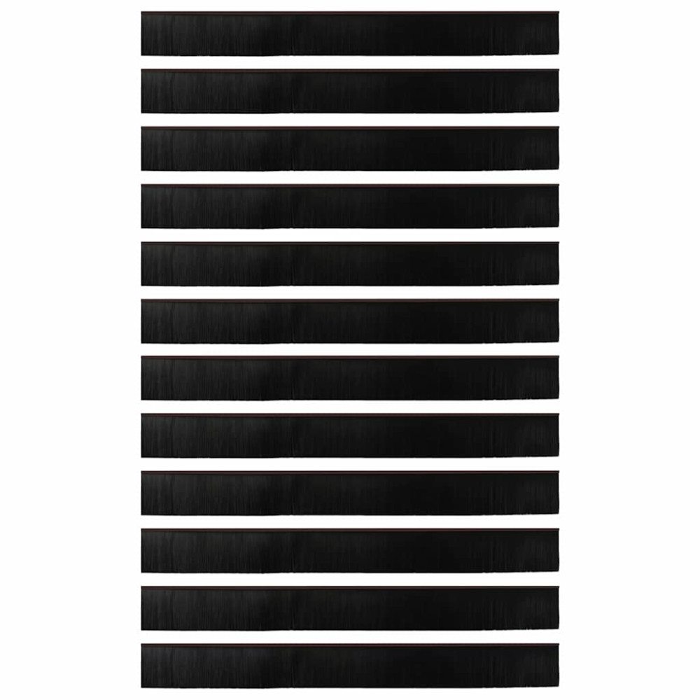 Produktbild för Självhäftande dörrborstlist 12 pcs Brun 100 cm
