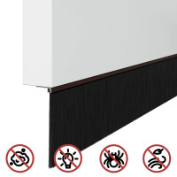 Produktbild för Självhäftande dörrborstlist 12 pcs Brun 100 cm