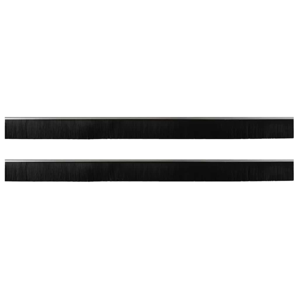 Produktbild för Självhäftande dörrborstlist 2 pcs Silver 100 cm