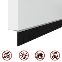 Produktbild för Självhäftande dörrborstlist 2 pcs Silver 100 cm