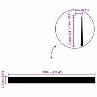 Produktbild för Självhäftande dörrborstlist 2 pcs Silver 100 cm