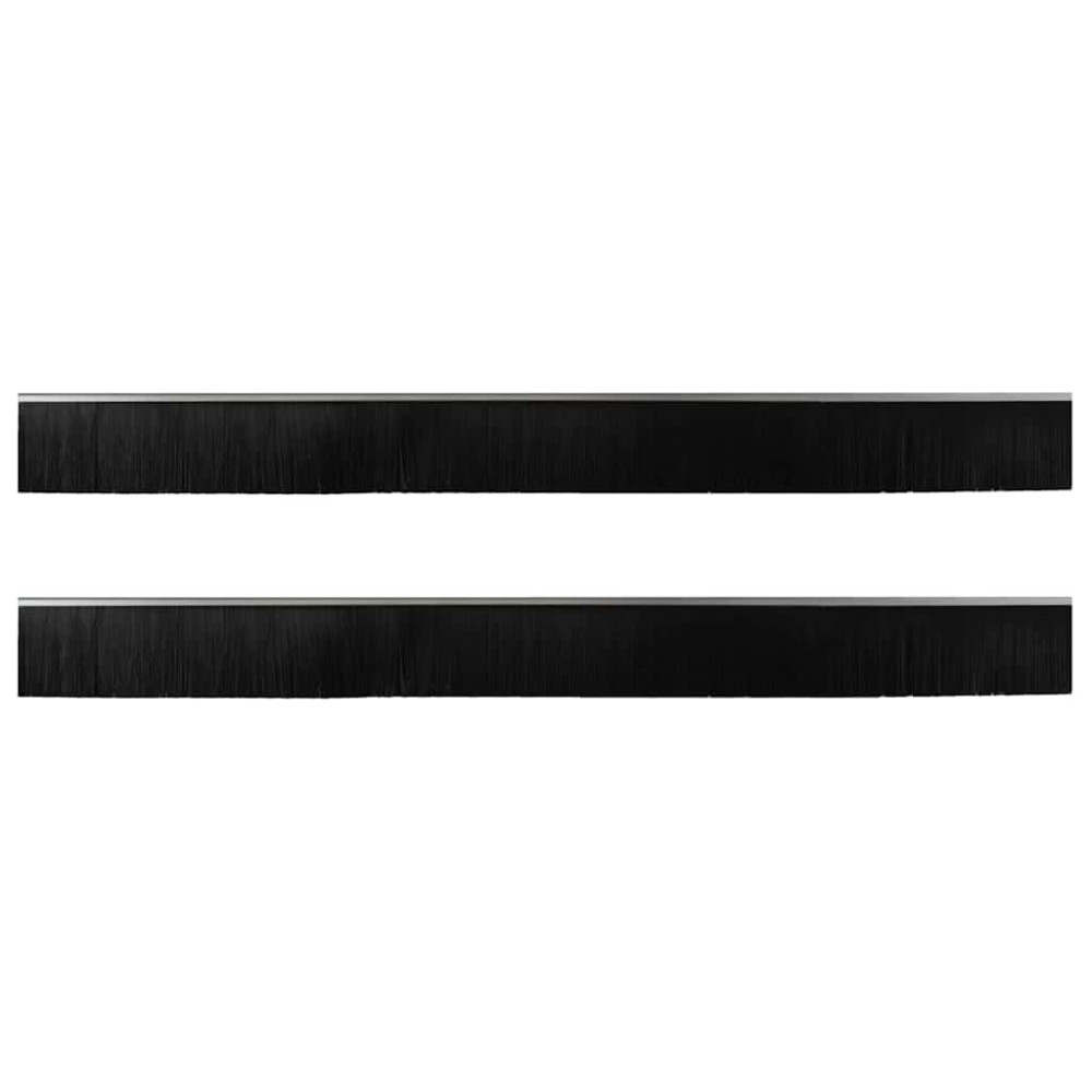Produktbild för Självhäftande dörrborstlist 2 pcs Silver 100 cm