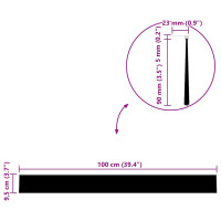 Produktbild för Självhäftande dörrborstlist 2 pcs Silver 100 cm
