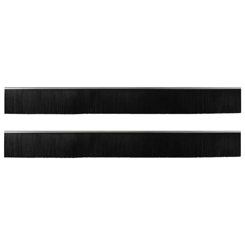 Produktbild för Självhäftande dörrborstlist 2 pcs Silver 100 cm