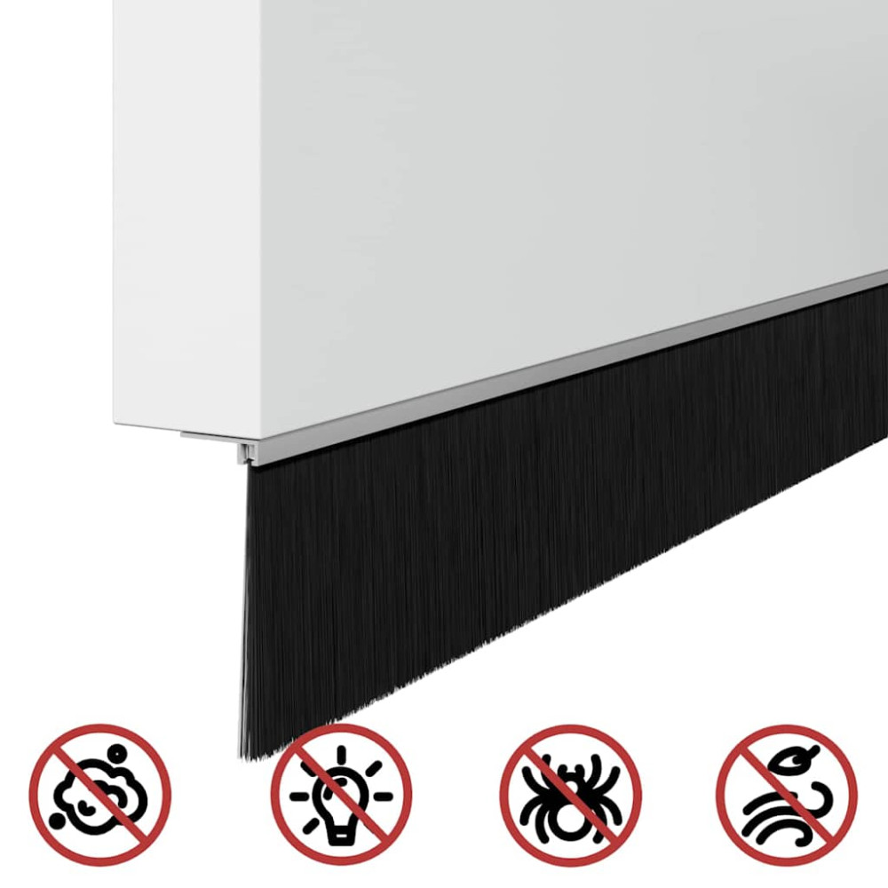 Produktbild för Självhäftande dörrborstlist 6 pcs Silver 100 cm