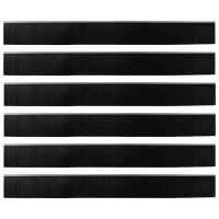 Produktbild för Självhäftande dörrborstlist 6 pcs Silver 100 cm