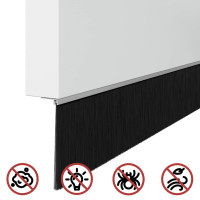 Produktbild för Självhäftande dörrborstlist 6 pcs Silver 100 cm