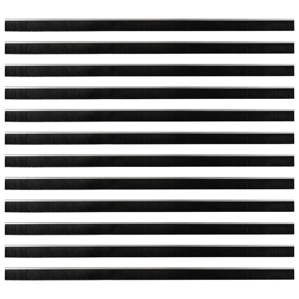 Produktbild för Självhäftande dörrborstlist 12 pcs Silver 100 cm