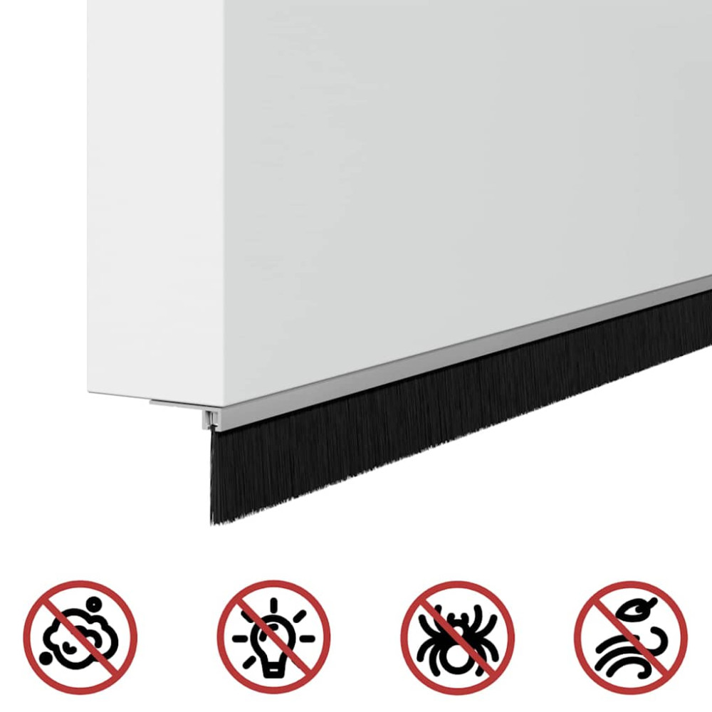 Produktbild för Självhäftande dörrborstlist 12 pcs Silver 100 cm