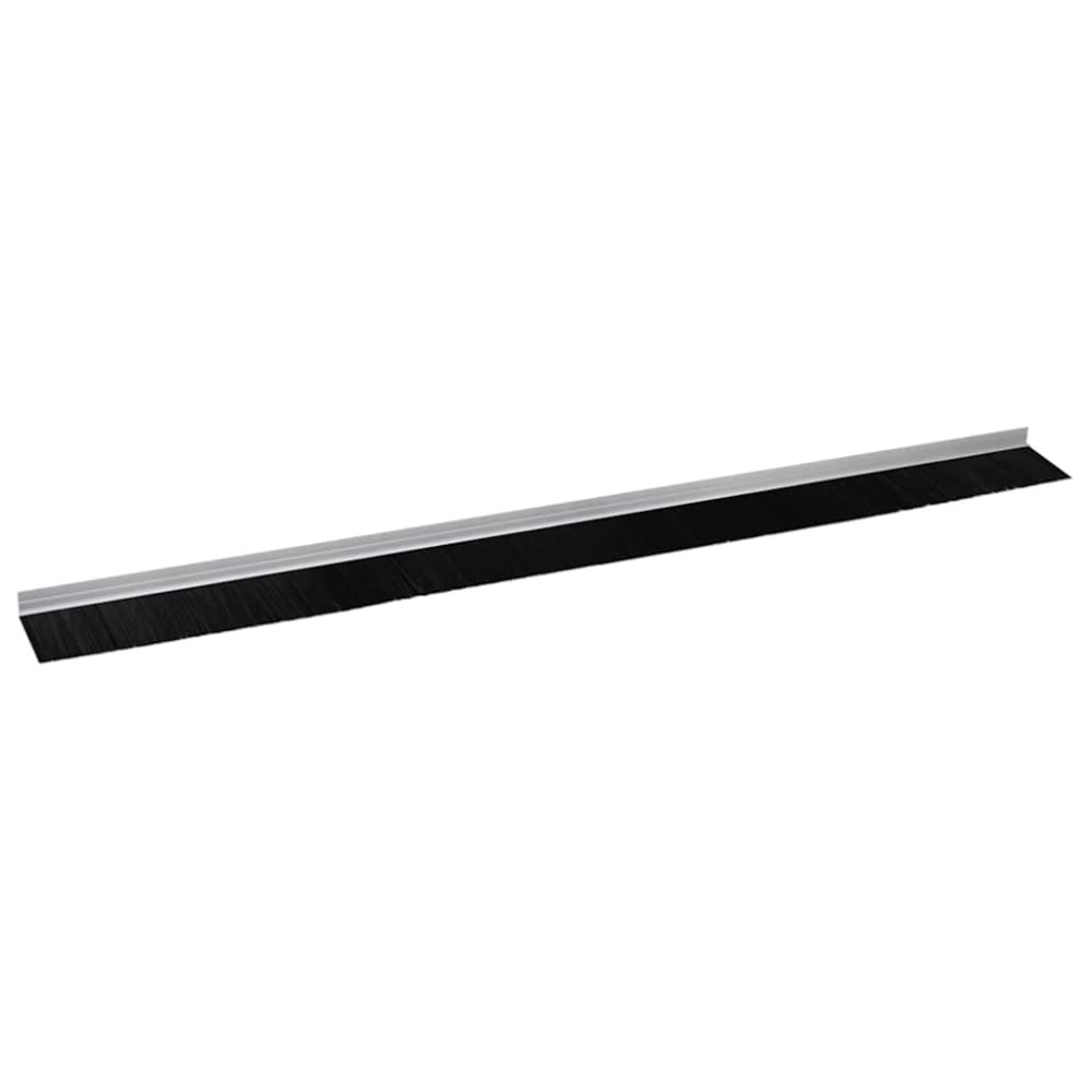 Produktbild för Självhäftande dörrborstlist 12 pcs Silver 100 cm