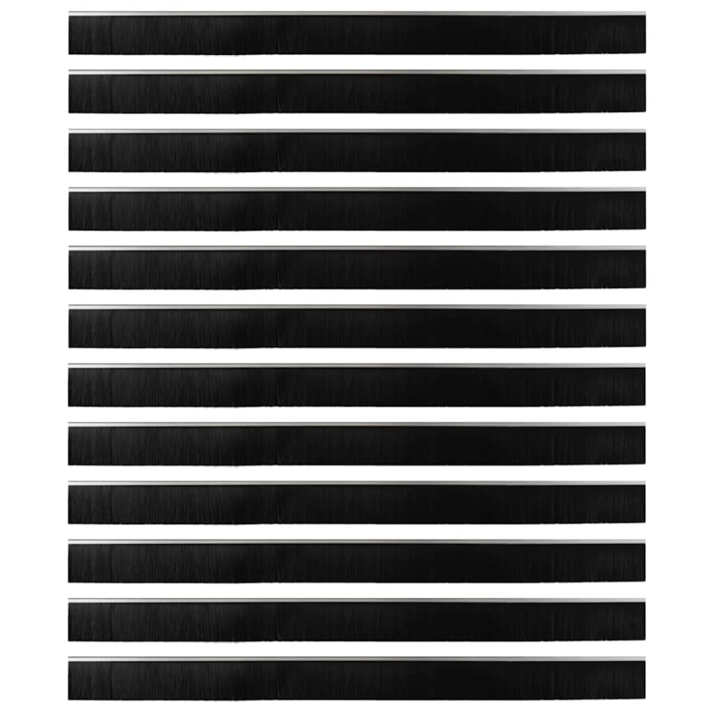 Produktbild för Självhäftande dörrborstlist 12 pcs Silver 100 cm