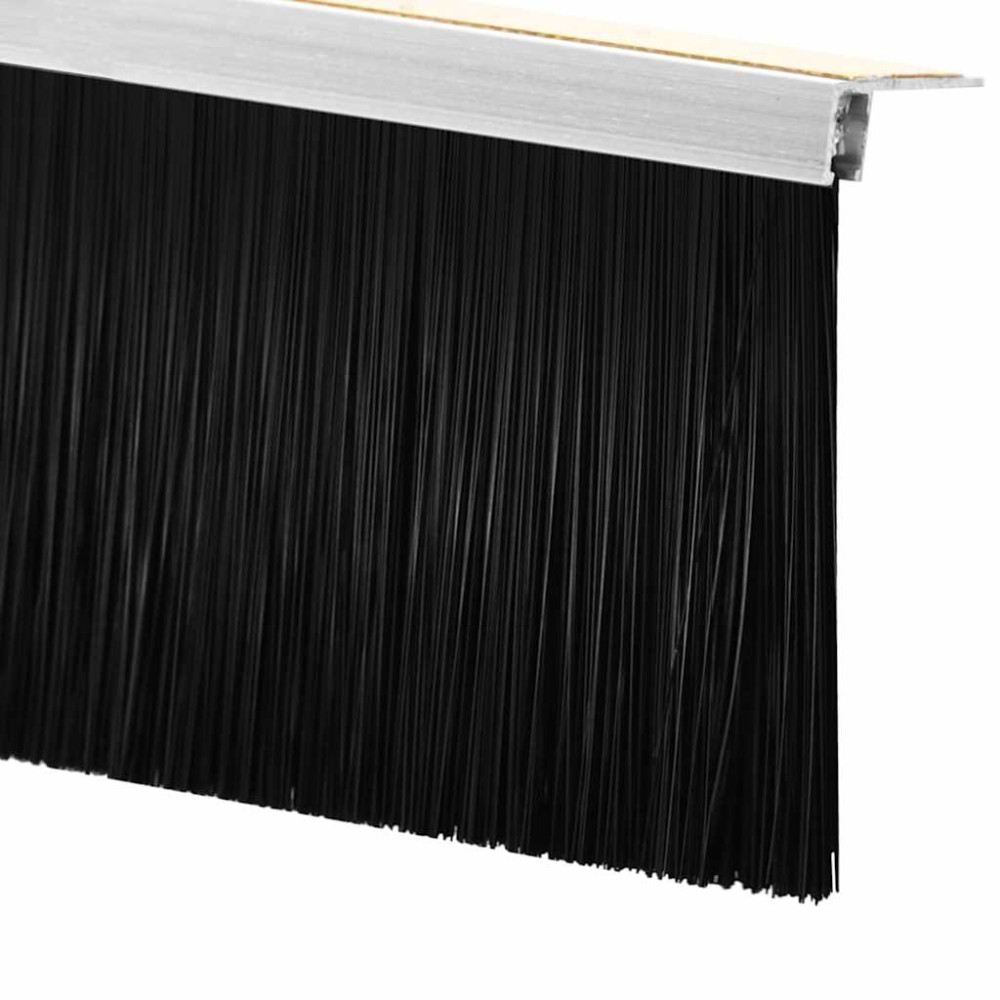 Produktbild för Självhäftande dörrborstlist 12 pcs Silver 100 cm