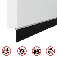 Produktbild för Självhäftande dörrborstlist 12 pcs Silver 100 cm