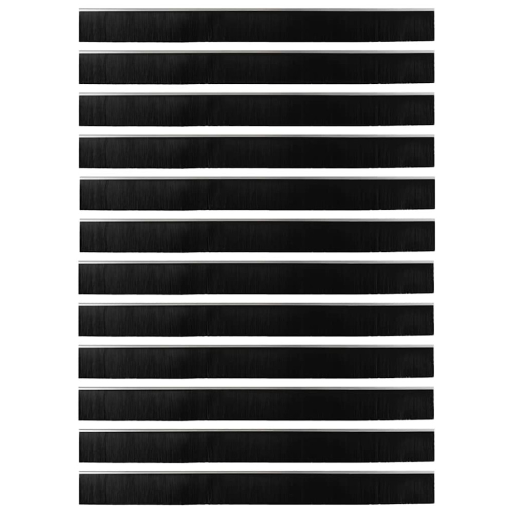 Produktbild för Självhäftande dörrborstlist 12 pcs Silver 100 cm