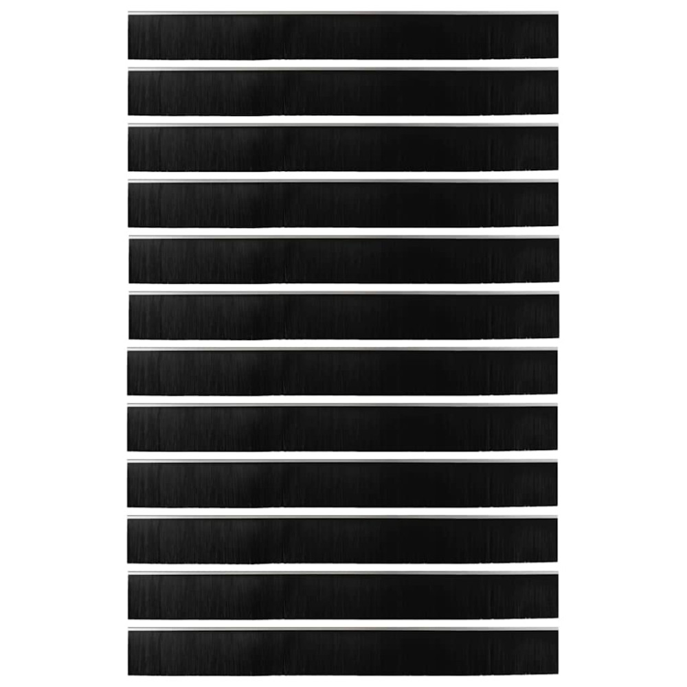 Produktbild för Självhäftande dörrborstlist 12 pcs Silver 100 cm