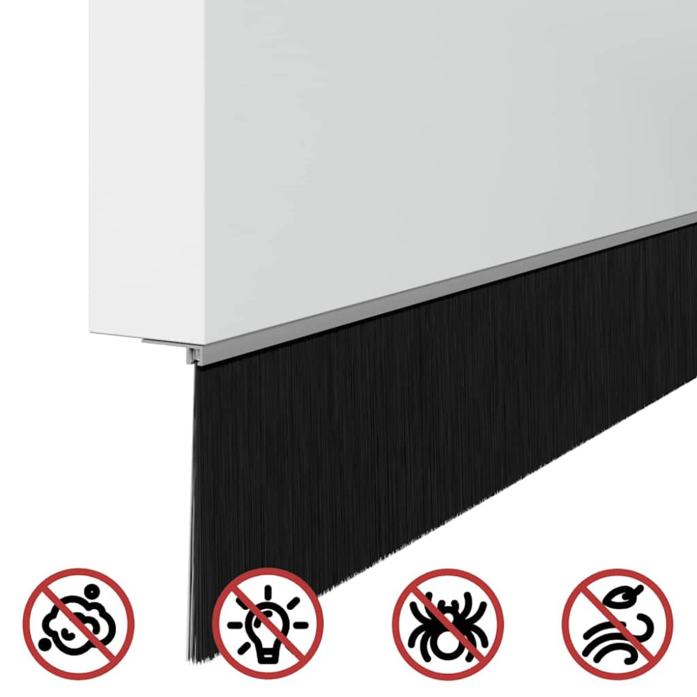 Produktbild för Självhäftande dörrborstlist 12 pcs Silver 100 cm