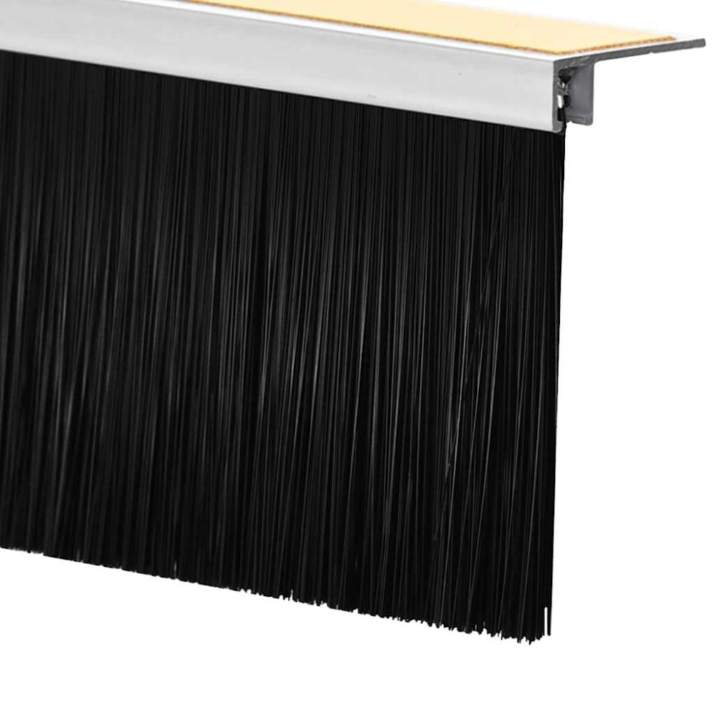 Produktbild för Självhäftande dörrborstlist 2 pcs Vit 100 cm Aluminiumlegering