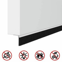 Produktbild för Självhäftande dörrborstlist 2 pcs Vit 100 cm Aluminiumlegering