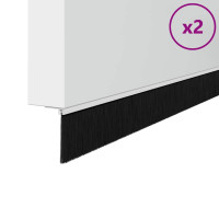 Produktbild för Självhäftande dörrborstlist 2 pcs Vit 100 cm Aluminiumlegering