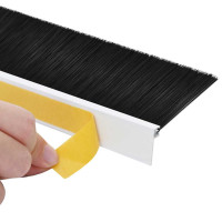 Produktbild för Självhäftande dörrborstlist 2 pcs Vit 100 cm Aluminiumlegering