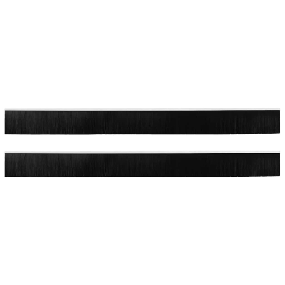 Produktbild för Självhäftande dörrborstlist 2 pcs Vit 100 cm Aluminiumlegering