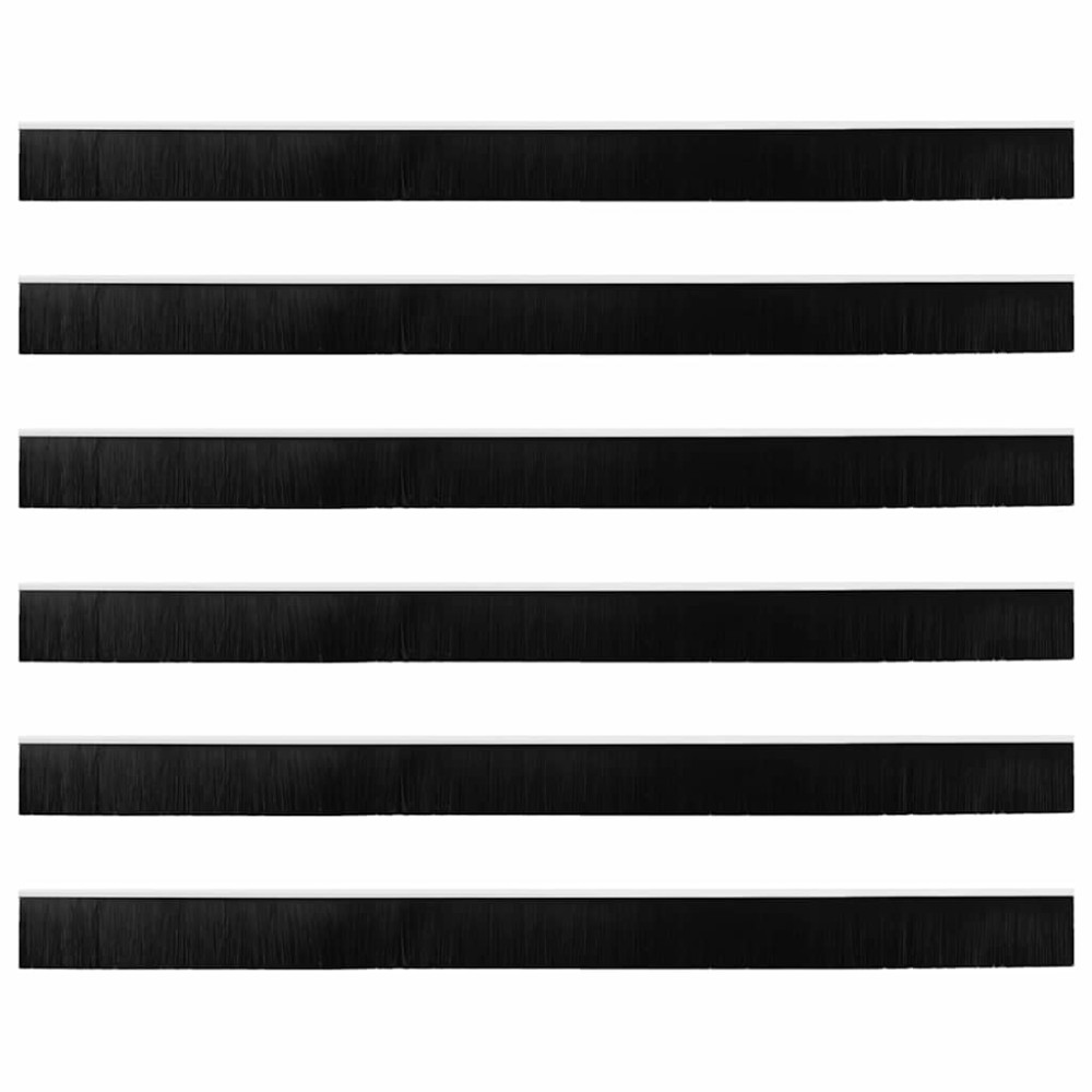 Produktbild för Självhäftande dörrborstlist 6 pcs Vit 100 cm Aluminiumlegering