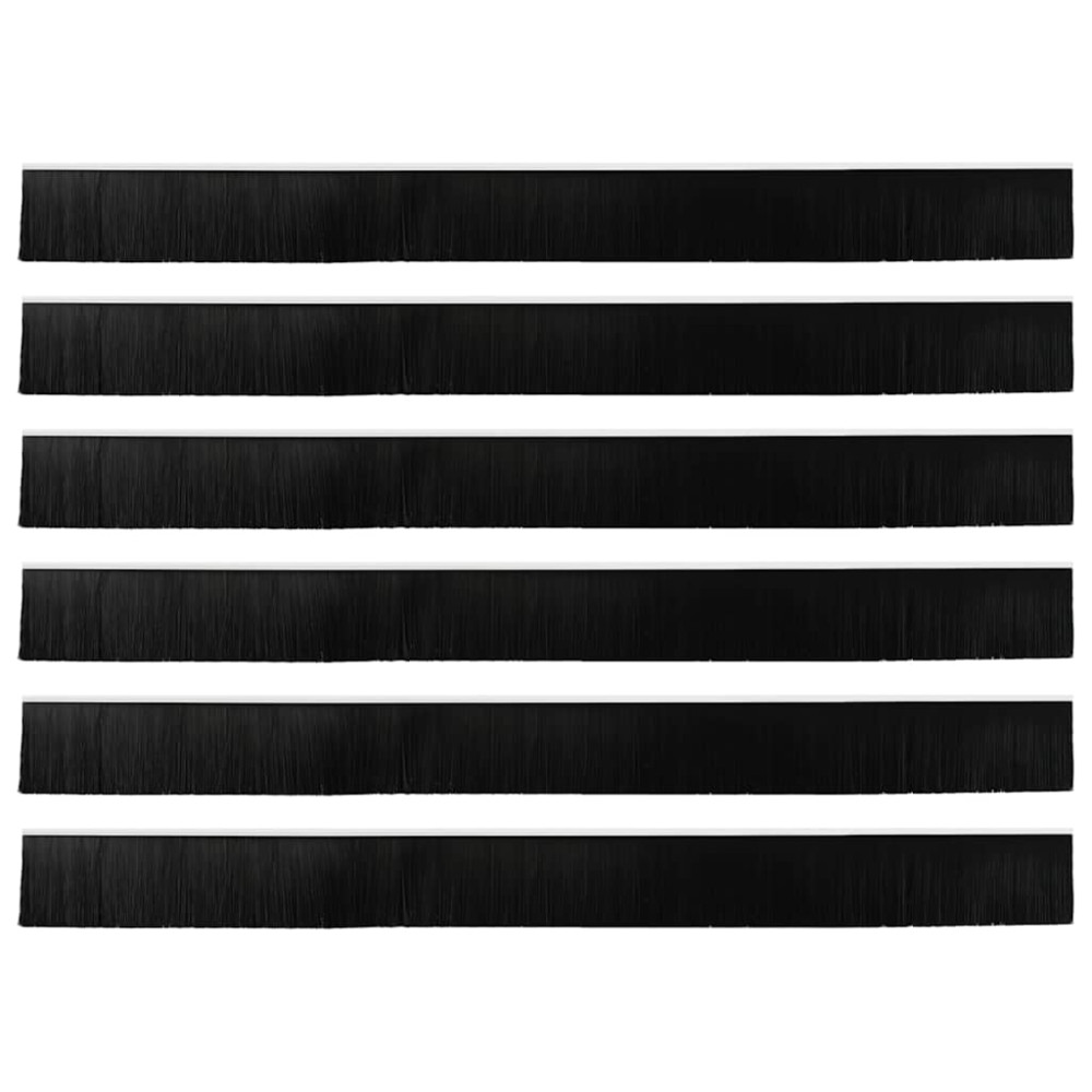 Produktbild för Självhäftande dörrborstlist 6 pcs Vit 100 cm Aluminiumlegering