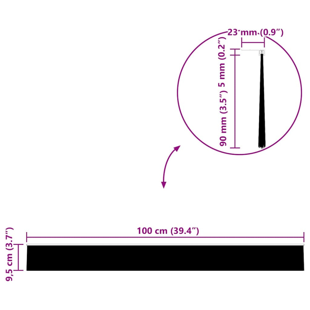 Produktbild för Självhäftande dörrborstlist 6 pcs Vit 100 cm Aluminiumlegering